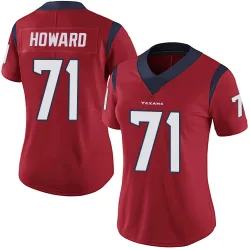 Houston Texans Women's Limited Red Alternate Vapor Untouchable Jersey (71 Tytus Howard)