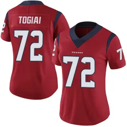 Houston Texans Women's Limited Red Alternate Vapor Untouchable Jersey (72 Tommy Togiai)