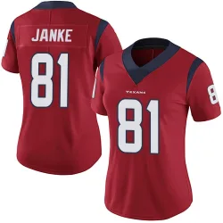 Houston Texans Women's Limited Red Alternate Vapor Untouchable Jersey (81 Jaxon Janke)