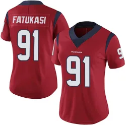 Houston Texans Women's Limited Red Alternate Vapor Untouchable Jersey (91 Folorunso Fatukasi)