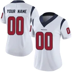 Houston Texans Women's Limited White Vapor Untouchable Jersey (00 Custom)