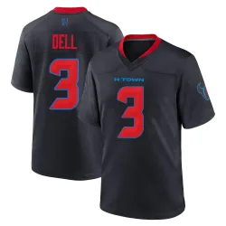 Houston Texans Youth Game Navy 2nd Alternate Jersey (3 Tank Dell)