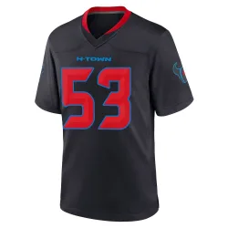 Houston Texans Youth Game Navy 2nd Alternate Jersey (53 Junior Tafuna)