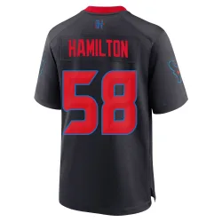 Houston Texans Youth Game Navy 2nd Alternate Jersey (58 Kyonte Hamilton)