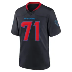Houston Texans Youth Game Navy 2nd Alternate Jersey (71 Tytus Howard)