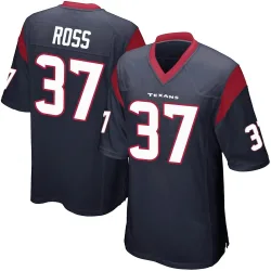 Houston Texans Youth Game Navy Blue Team Color Jersey (37 D'Angelo Ross)