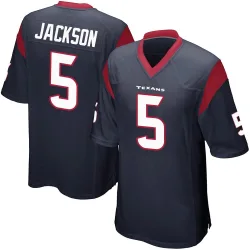Houston Texans Youth Game Navy Blue Team Color Jersey (5 Kearis Jackson)