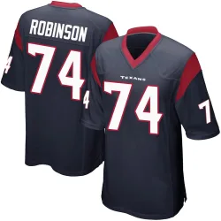 Houston Texans Youth Game Navy Blue Team Color Jersey (74 Cam Robinson)
