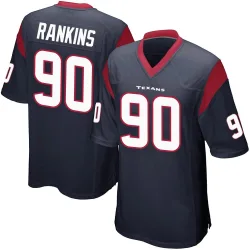 Houston Texans Youth Game Navy Blue Team Color Jersey (90 Sheldon Rankins)