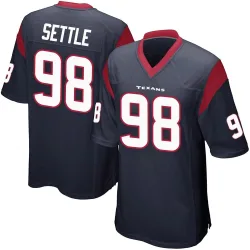 Houston Texans Youth Game Navy Blue Team Color Jersey (98 Tim Settle Jr.)