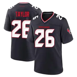 Houston Texans Youth Game Navy Team Jersey (26 J.J. Taylor)
