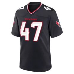 Houston Texans Youth Game Navy Team Jersey (47 K.C. Ossai)