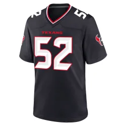 Houston Texans Youth Game Navy Team Jersey (52 Darrell Taylor)