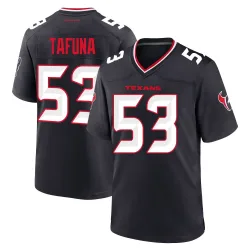 Houston Texans Youth Game Navy Team Jersey (53 Junior Tafuna)