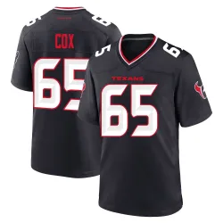 Houston Texans Youth Game Navy Team Jersey (65 Eli Cox)
