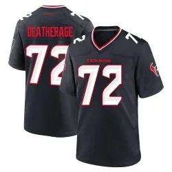 Houston Texans Youth Game Navy Team Jersey (72 Dylan Deatherage)