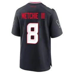Houston Texans Youth Game Navy Team Jersey (8 John Metchie III)