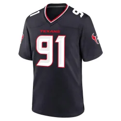 Houston Texans Youth Game Navy Team Jersey (91 Folorunso Fatukasi)
