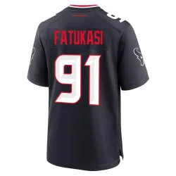 Houston Texans Youth Game Navy Team Jersey (91 Folorunso Fatukasi)