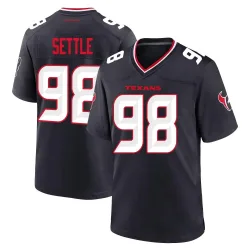 Houston Texans Youth Game Navy Team Jersey (98 Tim Settle Jr.)