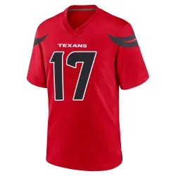 Houston Texans Youth Game Red Alternate Jersey (17 Braxton Berrios)