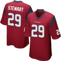 Houston Texans Youth Game Red Alternate Jersey (29 M.J. Stewart)