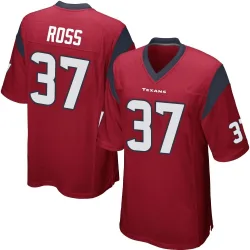 Houston Texans Youth Game Red Alternate Jersey (37 D'Angelo Ross)