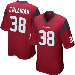 Houston Texans Youth Game Red Alternate Jersey (38 Keydrain Calligan)