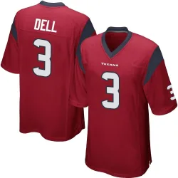 Houston Texans Youth Game Red Alternate Jersey (3 Tank Dell)