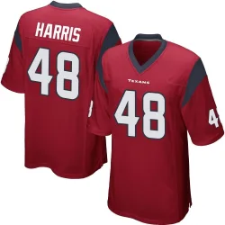 Houston Texans Youth Game Red Alternate Jersey (48 Christian Harris)