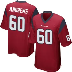 Houston Texans Youth Game Red Alternate Jersey (60 Jake Andrews)