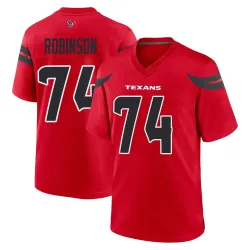 Houston Texans Youth Game Red Alternate Jersey (74 Cam Robinson)