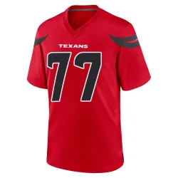 Houston Texans Youth Game Red Alternate Jersey (77 Trent Brown)