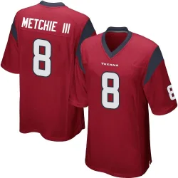 Houston Texans Youth Game Red Alternate Jersey (8 John Metchie III)