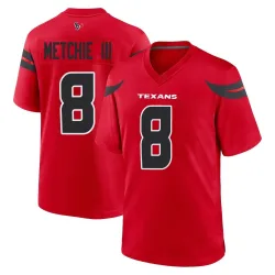 Houston Texans Youth Game Red Alternate Jersey (8 John Metchie III)