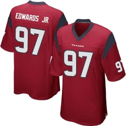 Houston Texans Youth Game Red Alternate Jersey (97 Mario Edwards Jr.)