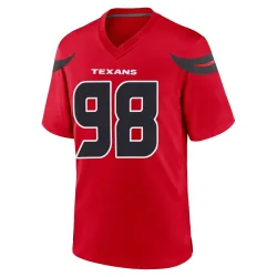 Houston Texans Youth Game Red Alternate Jersey (98 Tim Settle Jr.)