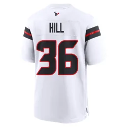 Houston Texans Youth Game White Jersey (36 Brandon Hill)