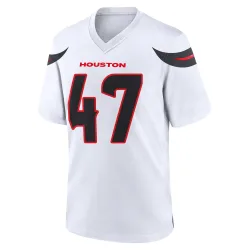 Houston Texans Youth Game White Jersey (47 K.C. Ossai)