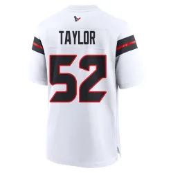 Houston Texans Youth Game White Jersey (52 Darrell Taylor)