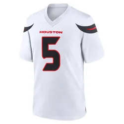 Houston Texans Youth Game White Jersey (5 Kearis Jackson)
