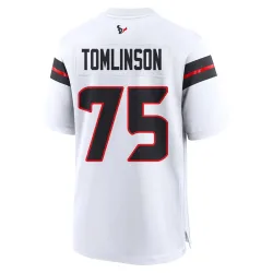 Houston Texans Youth Game White Jersey (75 Laken Tomlinson)