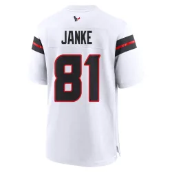 Houston Texans Youth Game White Jersey (81 Jaxon Janke)