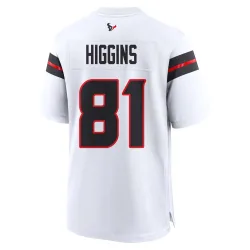 Houston Texans Youth Game White Jersey (81 Jayden Higgins)