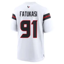 Houston Texans Youth Game White Jersey (91 Folorunso Fatukasi)