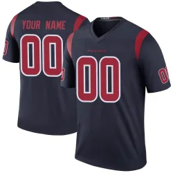 Houston Texans Youth Legend Navy Color Rush Jersey (00 Custom)
