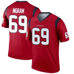 Houston Texans Youth Legend Red Jersey (69 Ed Ingram)