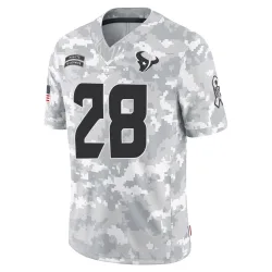 Houston Texans Youth Limited Arctic Camo 2024 Salute to Service Jersey (28 Joe Mixon)
