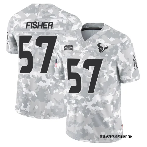Houston Texans Youth Limited Arctic Camo 2024 Salute to Service Jersey (57 Blake Fisher)