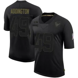 Houston Texans Youth Limited Black 2020 Salute To Service Jersey (49 Tucker Addington)
